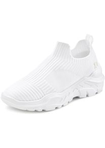 Lascana Dames Sneaker in wit ,maat 36, Witt, 100% Textiel