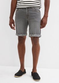 bonprix Bermudy dżinsowe ze stretchem Regular Fit, szary, 46