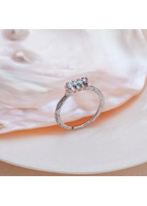 Holzkern Anillos Mujer Oro Rosa y Aguamarina
