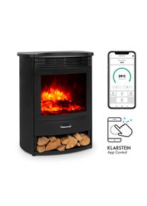 Klarstein Bormio S Smart, elektrický krb, 950/1800 W, termostat, týždenný časovač, čierny