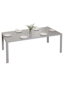 Alu-Esstisch HWC-N40, Tisch Bistrotisch Gartentisch Balkontisch, wetterfest 180x80cm ~ hellgrau