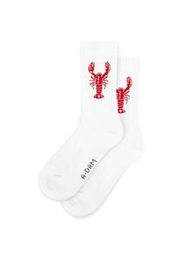 A-dam Socken 'White Lobster' Herren grau / rot / weiß Größe 36/40
