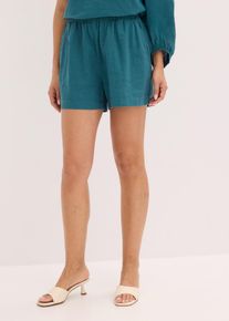 Short en lin m&eacute;lang&eacute; - p&eacute;trole - taille 50 - viscose - bonprix