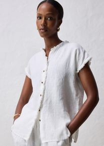 Chemisier tunique 100% lin - blanc - taille 38 - lin - bonprix