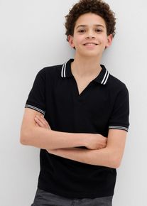 Polo en maille piquée de coton - noir - taille 128/134 - 100% coton - bonprix