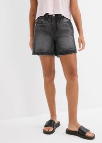 Jeansshorts Mid Waist Low stretch, svart, størrelse 42, bonprix