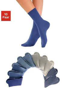 H.I.S. Damen Freizeitsocken in 2x jeans, 1x ecru, 2x beige, 2x hellblau, 2x blau, 1x dunkelblau ,Größe 35/36, Witt, 76% Baumwolle, 23% Polyamid, 1% Elasthan