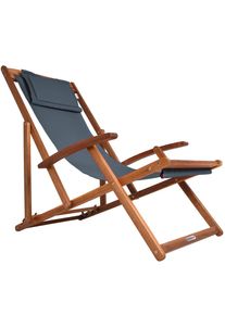 Casaria Tumbona plegable antracita madera de acacia 60x94x94cm