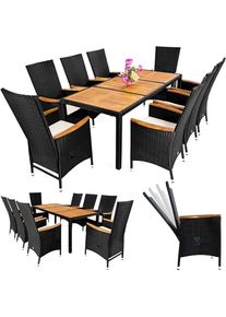 Casaria Polyrotan Tuinset 9-tlg Zwart