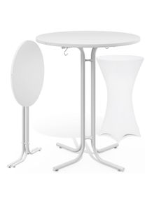 Casaria Statafel Wit 110x70cm + statafelhoes Wit Ø70cm