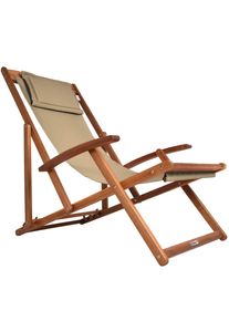 Casaria Tumbona Crema Madera de Acacia 94x60x94cm