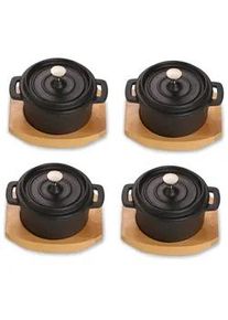 ECHTWERK Kochtopfset , Schwarz , Metall , 4-teilig , 0,2 l,0,2 l , 10x5x13 cm , kratzfest , Kochgeschirr, Töpfe, Topfsets