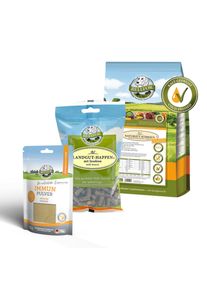 Laag Purine Set voor Honden - Naturgut-Schmaus 4 kg + Immuun Poeder 80 g + Landgut-Happen 200 g van Bellfor Hondenvoer