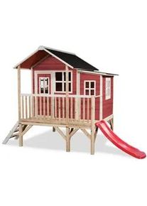 EXIT Toys Spielhaus , Rot , Holz , Zeder , 190x215x322 cm , EN 71, CE, FSC 100% , Freizeit & Co, Gartenspielzeug, Spielhäuser