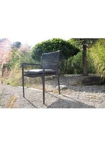Acamp Stapelsessel , Anthrazit, Dunkelgrau , Metall, Kunststoff, Textil , 57x86x61 cm , stapelbar, gastro- und objekttauglich, wetterbeständig, abwischbar , Gartenmöbel, Gartensessel, Stapelstühle