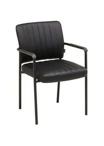 Livetastic Besucherstuhl , Schwarz , Holz, Metall, Kunststoff, Textil , Pappel , Sperrholz , Rundrohr , 56x81x63 cm , inklusive Armlehnen , Büromöbel, Bürostühle, Besucherstühle