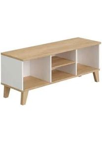 Paidi Lowboard , Weiß, Eichefarben , Holzwerkstoff , 1 Fächer , 123.5x49.8x39.9 cm , Blauer Engel, Goldenes M , Kleinmöbel