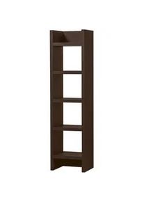 Woood Livetastic Regal , Dunkelbraun , Holzwerkstoff , 5 Fächer , 50x195x40 cm , stehend , Wohnzimmer, Regale, Bücherregale