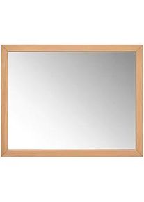 Linea Natura Wandspiegel , Eichefarben , Holz, Glas , Asteiche , massiv , rechteckig , 99.6x78.5x5 cm , waagrecht montierbar , Garderobe, Garderobenspiegel