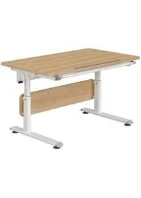 Paidi Jugendschreibtisch , Weiß, Eichefarben , Metall, Kunststoff, Holzwerkstoff , 70x53-79x120 cm , Blauer Engel, Goldenes M , höhenverstellbar, in verschiedenen Holz-Dekoren erhältlich , Büromöbel, Schreibtische, Kinder & Jugendschreibtische