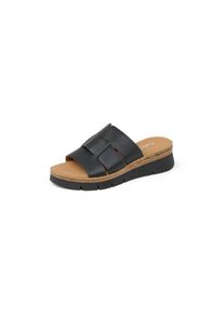 Gabor - Leren slippers met plateauzool, zwart, Maat 37, leer