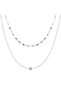 Firetti Edelstahlkette »Schmuck Geschenk Armband Kette Fusskette Bauchkette 2-reihig Fancy«, mit Zirkonia (synth.), in verschiedenen Längen erhältlich