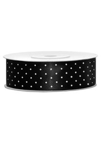 partydeco 25m puntos negros cinta de regalo puntos blancos