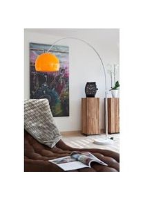 Salesfever lámpara de arco 208 cm | regulable en altura | Ø pantalla 40 cm | base de mármol auténtico | An 155 x Pr 40 x Al 208 cm | naranja