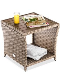 Casaria Polyrattan bijzettafel crème 45x45x40cm