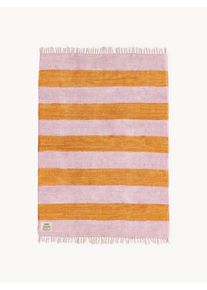 Bongusta Tapete em algodão artesanal Chindi Laranja, Roxo Algodão L 140 x C 200 cm (tamanho S)