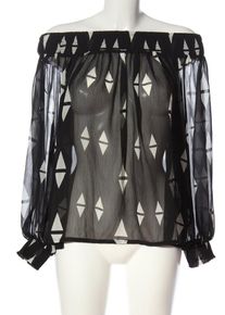 H&M H&M Bluzka typu carmen Damski, Rozmiar 36, czarny, Poliester