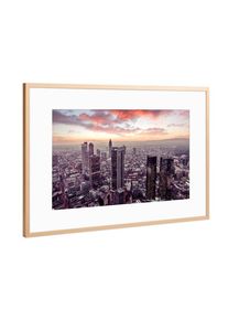 Poster with copper metal frame "Frankfurt am Main Romantic Sky" artboxONE Framed Poster