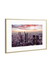 Poster with gold metal frame "Frankfurt am Main Romantic Sky" artboxONE Framed Poster