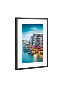Poster with black metal frame "Venedig Romantic Flair" artboxONE Framed Poster