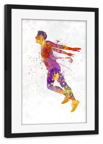 Poster with black wooden frame "Watercolor winner runner-b" artboxONE Framed Poster