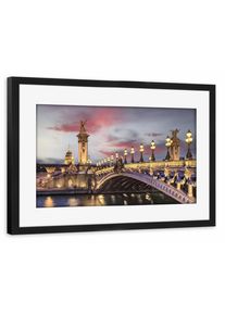 Poster with black wooden frame "Romantic Paris" artboxONE Framed Poster