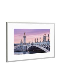 Poster with silver metal frame "Romantic sunset" artboxONE Framed Poster