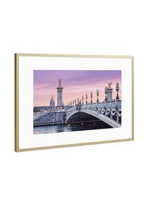 Poster with gold metal frame "Romantic sunset" artboxONE Framed Poster