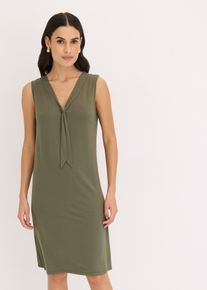 Abito in maglina con fiocco allo scollo, Verde, Taglia 58/60 (XXL), bonprix