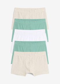 Boxer aderenti con cotone biologico morbido (pacco da 5) - Verde - Taglia 140/146 - bonprix