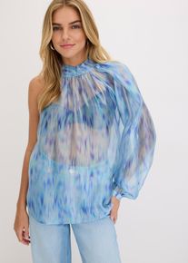 Blusa monospalla di chiffon, Blu, Taglia 46, bonprix