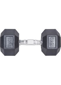 body coach Kurzhantel schwarz, Größe 7,5kg, Bodycoach Hexagon Kurzhantel (einzeln) – massive Gewichte aus Gusseisen, gummierte Oberfläche, mit...