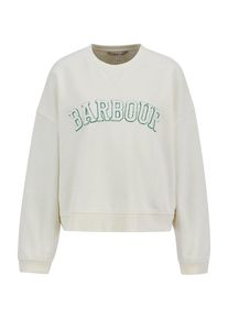Barbour Dames Sweatshirt 'Silverdale' ecru / smaragd XL
