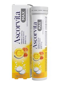 Ascorvita MAX vitamín C, D a zinok 20 šumivých tabliet