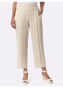 Damen Bundfaltenhose in Leinen-Optik in sand ,Größe 54, WITT, 100% Polyester
