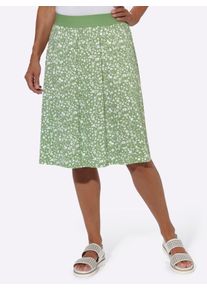 Dames Jerseyrok in set van 2 in eucalyptus + eucalyptus/wit bedrukt ,maat 36, WITT, 50% Katoen, 50% Modal