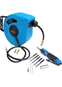 Monzana Persluchtslang Haspel + Carosseriezaag Blauw Zwart 10M