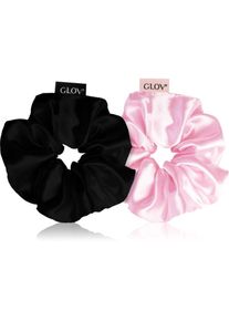 GLOV Satin Scrunchies M hair bands Pink/Black 2 pc
