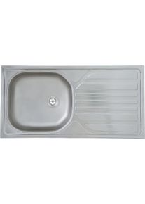 respekta Baltimore Einbauspüle mit Ab- und Überlaufgarnitur, reversibel, Edelstahl