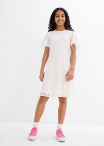 bonprix Vestido de encaje, blanco, 146